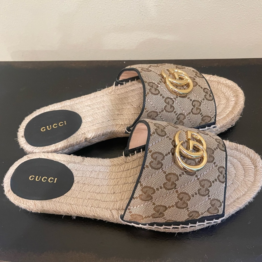 Authentic Gucci espadrilles. Worn twice. 39+ fits like size 9